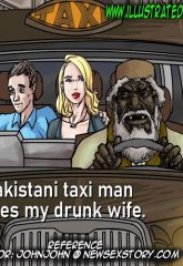 Pakistani taxi man takes my drunk wife- illustratedinterracial